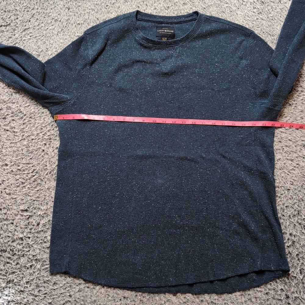 Lucky Brand Shirt Men Extra Large Blue Casual Thermal Waffle Knit Long Sleeve - Picture 3 of 6